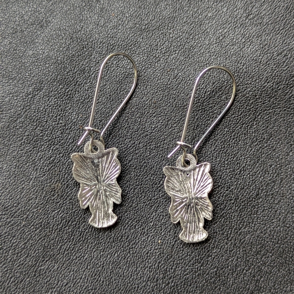 New Silver Tone Owl Dangle Earrings Boho Bohemian - Picture 5 of 6